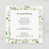 Elegant White en Green Floral Wedding Accommodatie Informatiekaartje (Voorkant)