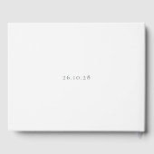 Elegant White en Green Monogram Weddenschap Gastenboek (Achterkant)