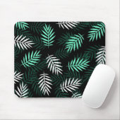 Elegant White en Green Palm Leaves | Mousepad Muismat (Met muis)