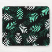 Elegant White en Green Palm Leaves | Mousepad Muismat (Voorkant)
