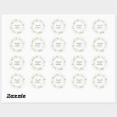 Elegant White en Green Waterverf Floral Wedding Ronde Sticker (Vel)