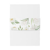 Elegant White en Green Waterverf Floral Wedding Uitnodigingen Wikkel (Achterkant Voorbeeld)