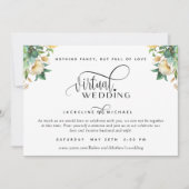Elegant White en Honey Floral Virtual Wedding IV Kaart (Voorkant)