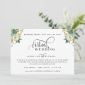 Elegant White en Honey Floral Virtual Wedding IV Kaart (Staand voorkant)