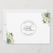 Elegant White en Honey Floral Virtual Wedding IV Kaart (Achterkant)