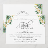 Elegant White en Honey Floral Virtual Wedding IV Kaart (Voorkant / Achterkant)