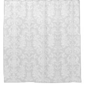 Elegant White en Light Grey Floral DamasPattern Douchegordijn (Voorkant)