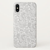 Elegant White en Light Grey  Paisley Pattern Case-Mate iPhone Case (Achterkant)