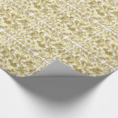 Elegant White en Metallic Gold Floral Damaskers Cadeaupapier (Hoek)