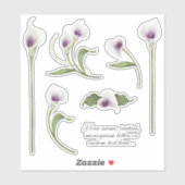Elegant White en Paars Calla Lily Stickers (Vel)