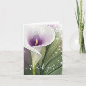 Elegant White en Paarse Calla Lily Folded Bedankkaart (Voorkant)