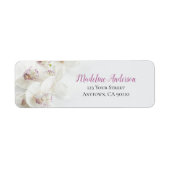 Elegant White en Paarse Orchids Return Address Etiket (Voorkant)
