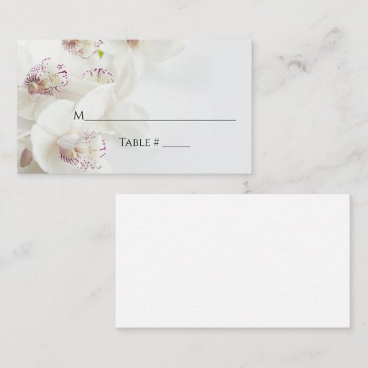 Elegant White en Paarse Orchids | Vast huwelijk Plaatskaartje (Voorkant / Achterkant)