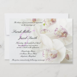 Elegant White en Paarse Orchids Wedding Kaart