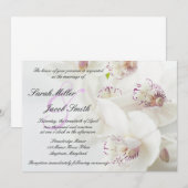 Elegant White en Paarse Orchids Wedding Kaart (Voorkant / Achterkant)