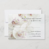 Elegant White en Paarse Orchids Wedding RSVP Kaartje (Voorkant)