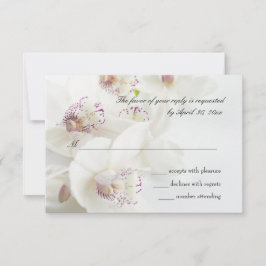 Elegant White en Paarse Orchids Wedding RSVP Kaartje