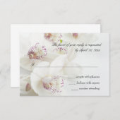 Elegant White en Paarse Orchids Wedding RSVP Kaartje (Voorkant / Achterkant)
