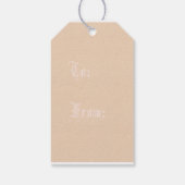 Elegant White en Pink Kraft Label met kerstcadeau Cadeaulabel (Achterkant)
