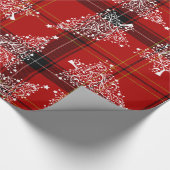 Elegant White en Pset Kerstmis Patroon Cadeaupapier (Hoek)