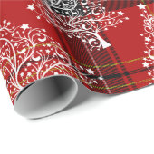 Elegant White en Pset Kerstmis Patroon Cadeaupapier (Rol Hoek)