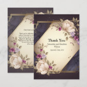 Elegant White en Purple Flowers Bedankt voor je cr (Voorkant / Achterkant)