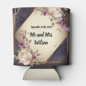 Elegant White en Purple Flowers op Marble Blikjeskoeler (Achterkant)