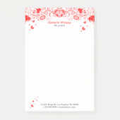 Elegant White en Red Floral Lace Post-it® Notes (Voorkant)