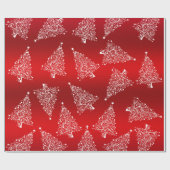 Elegant White en Red Kerstmis - Patroon Cadeaupapier (Vlak)