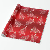 Elegant White en Red Kerstmis - Patroon Cadeaupapier (Uitgerold)