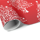 Elegant White en Red Kerstmis - Patroon Cadeaupapier (Rol Hoek)