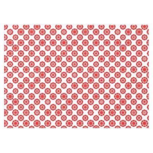 Elegant White en Red Winter Flowers Pattern Xmas Tafelkleed (Voorkant (Horizontaal))