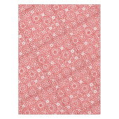 Elegant White en Red Winter Flowers Pattern Xmas Tafelkleed (Voorkant)