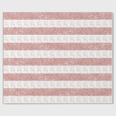 Elegant White en Roos Gold Glitter-kerstreces Cadeaupapier (Vlak)