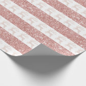 Elegant White en Roos Gold Glitter-kerstreces Cadeaupapier (Hoek)