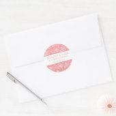 Elegant White en roze  Floral Paisley Lace Ronde Sticker (Envelop)