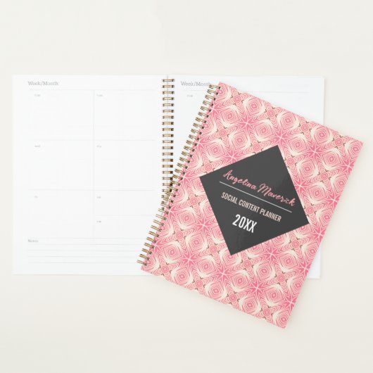 Elegant White en Roze Flowers Patroon Planner (Display)