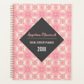 Elegant White en Roze Flowers Patroon Planner (Voorkant)