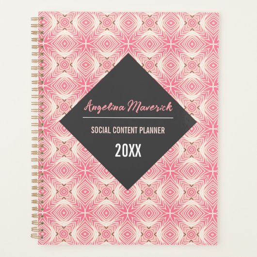 Elegant White en Roze Flowers Patroon Planner (Voorkant)