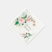 Elegant White en Roze Oil Paint Rozen Weddenschap Servet (Hoek)