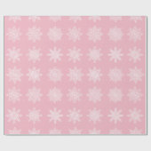 Elegant White en roze Snowflake kerstpatroon Cadeaupapier (Vlak)