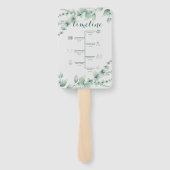 Elegant White en Sage Handwaaier (Achterkant)