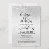 Elegant White en Silver Glitter Invitation Kaart (Voorkant)