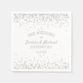 Elegant White en Silver Glitter Wedding Reception Servet (Voorkant)