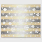 Elegant White en Silver Kerstmis Snowflake Patroon Cadeaupapier (Vlak)