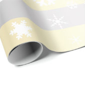 Elegant White en Silver Kerstmis Snowflake Patroon Cadeaupapier (Rol Hoek)