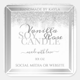 Elegant White en Silver Product Packaging Labels