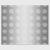 Elegant White en Silver Snowflake-kerstpatroon Cadeaupapier (Vlak)
