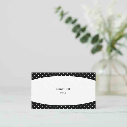 Elegant White en Starry Background Visitekaartje (Staand voorkant)