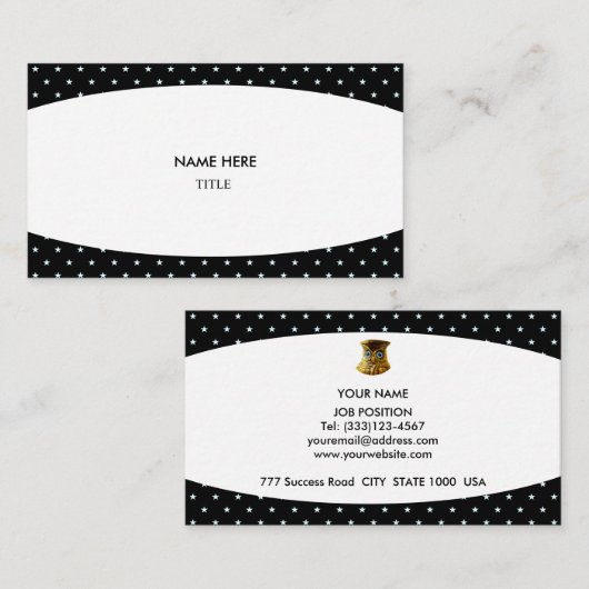 Elegant White en Starry Background Visitekaartje (Voorkant / Achterkant)